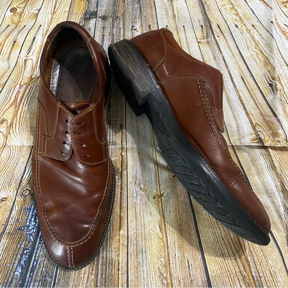 Johnston and Murphy 20-9413‎ Brown Leather Lace Up Loafers Size 12